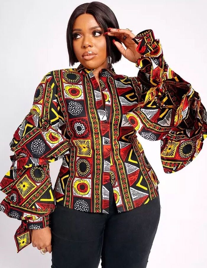 Ankara Button-Up Shirt Dress