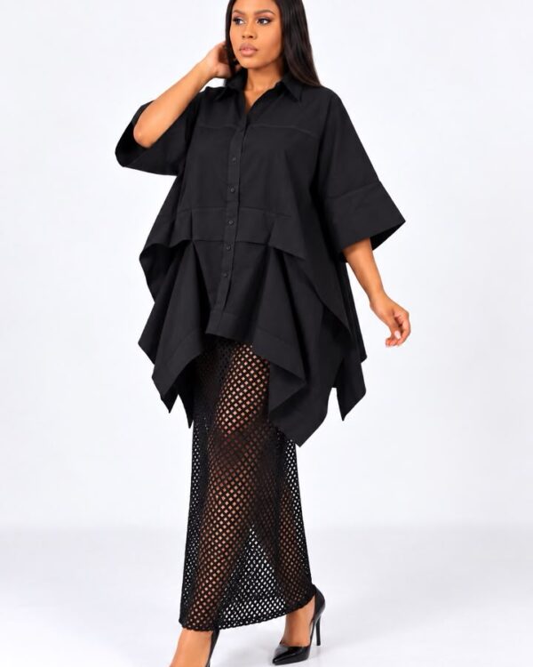 Black Lace Knit Dress
