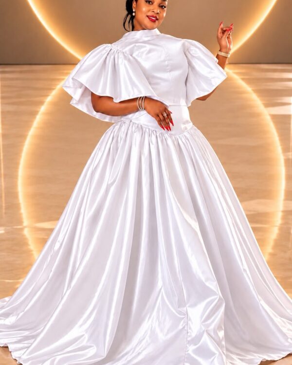 White Satin Ball Gown